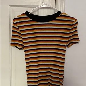 short sleeved striped top🐯